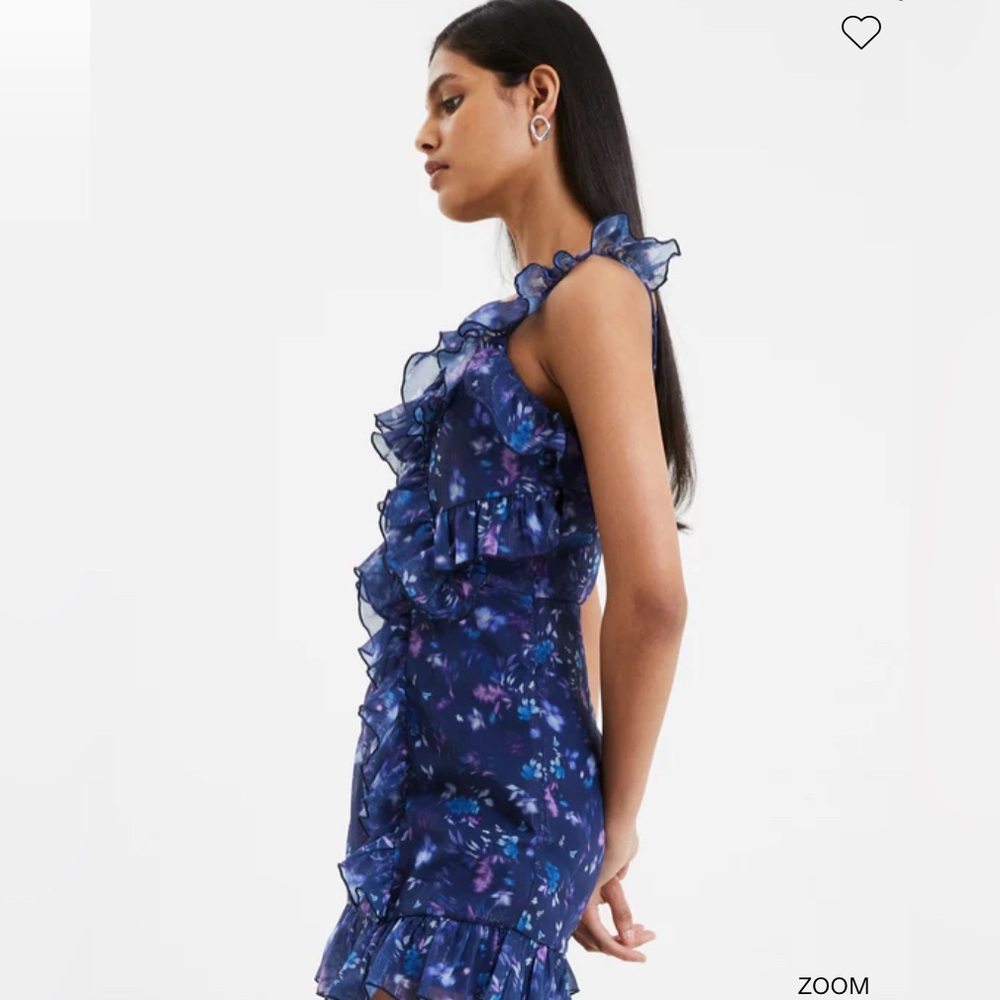 French connection Aden Bai Lurex Frill Cami Mini Dress